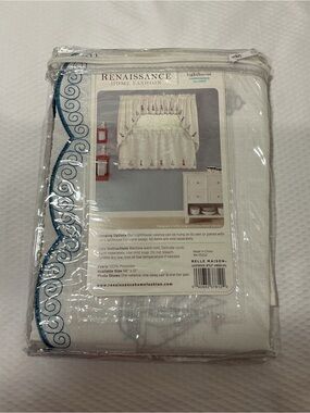 Renaissance Home Fashion White Lighthouse Embroidered Valance
